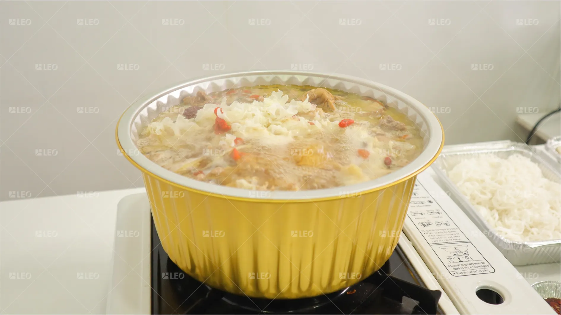 Khay nhôm tròn dùng để đựng lẩu