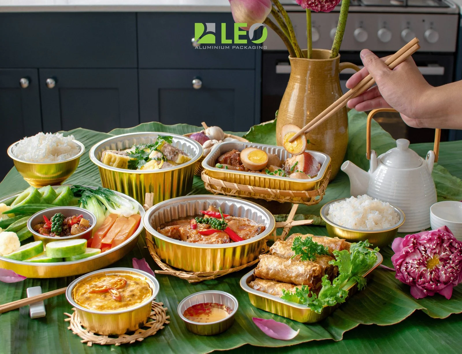 Khay nhôm đựng thức ăn cho tiệc đa dạng từ LEO