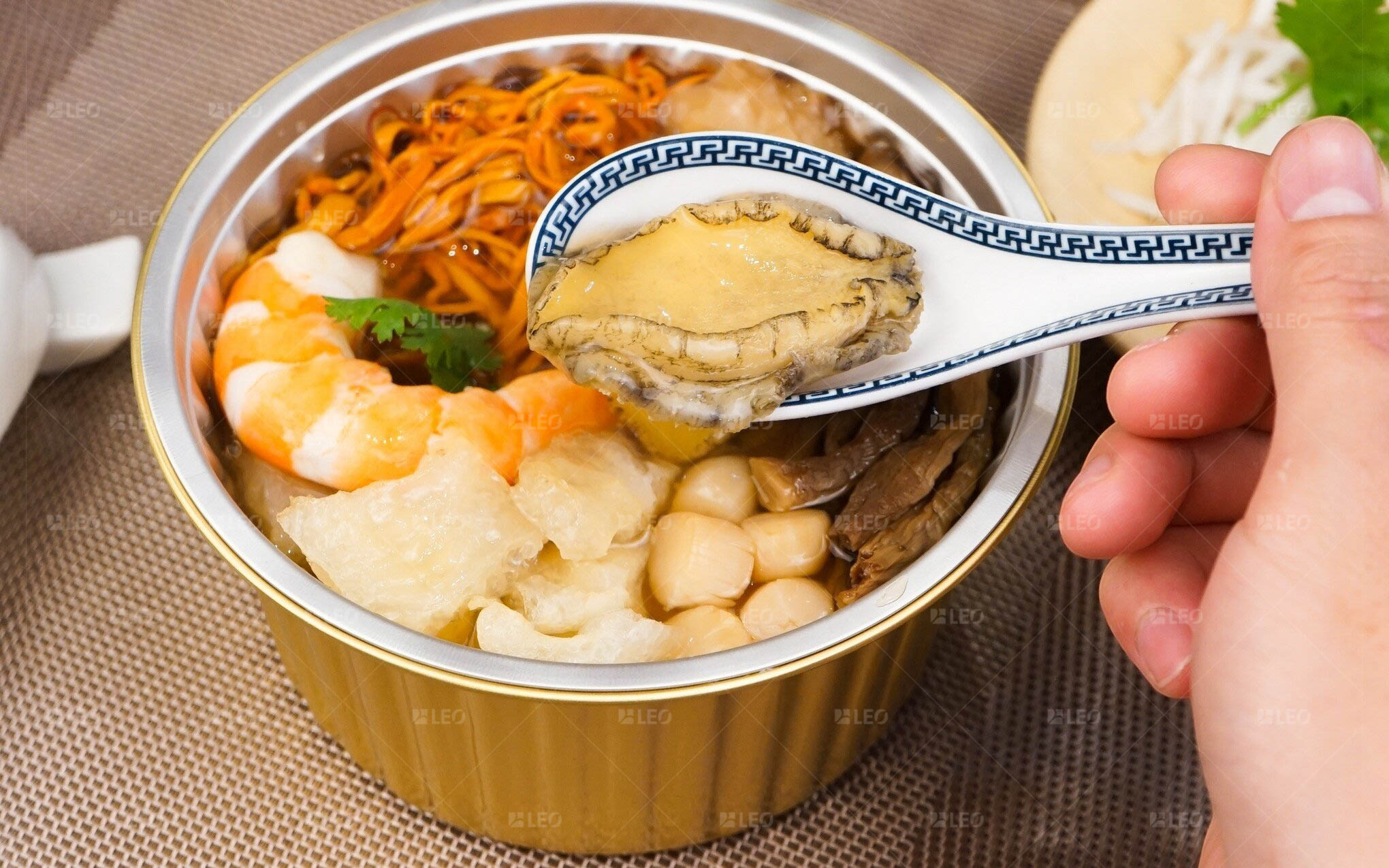 Khay nhôm LEO đựng súp bào ngư