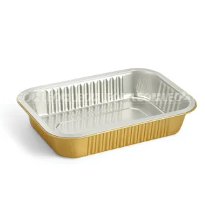 Cận cảnh lòng khay nhôm chữ nhật cao cấp 570ml chịu nhiệt