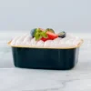 Ảnh nghệ thuật thực tế khay nhôm chữ nhật cao cấp 168ml đựng bánh ngọt trái cây