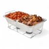 Ảnh thực tế minh họa khay nhôm oval 9850ml đựng gà quay & xíu mại