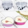 Ảnh nghệ thuật thực tế khay nhôm trái tim cao cấp 100ml từ LEO Aluminium Packaging đựng bánh flan