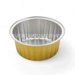 Cận cảnh chiều cao khay nhôm tròn đựng bánh cao cấp 130ml từ LEO Aluminium Packaging