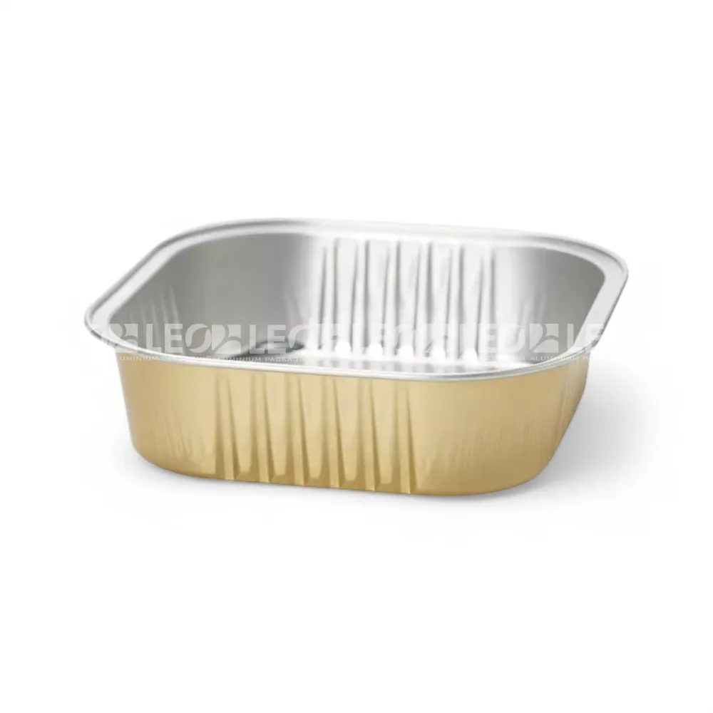 Cận cảnh chiều cao khay nhôm vuông cao cấp 100ml từ LEO Aluminium Packaging