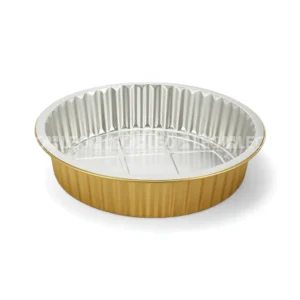 Cận cảnh thiết kế & độ sâu lòng khay nhôm tròn cao cấp 2430ml từ LEO Aluminium Packaging