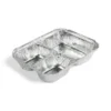 Cận cảnh độ sâu lòng khay nhôm phổ thông 3 ngăn 700ml từ LEO Aluminium Packaging
