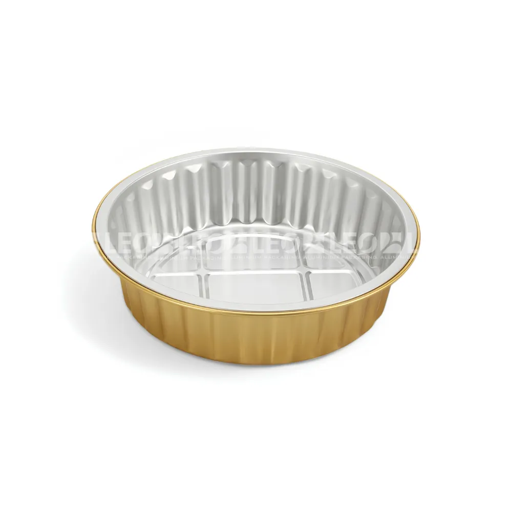 Cận cảnh lòng khay nhôm tròn cao cấp 373ml từ LEO Aluminium Packaging