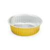 Cận cảnh độ sâu lòng & thiết kế vành khay phằng của khay nhôm tròn cao cấp 4000ml từ LEO Aluminium Packaging