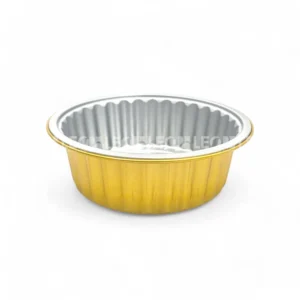 Cận cảnh lòng khay nhôm tròn cao cấp 520ml từ LEO Aluminium Packaging, phù hợp đóng gói cháo, súp,.. mang đi