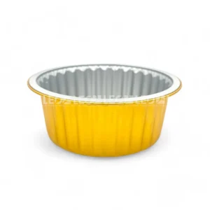 Cận cảnh độ sâu lòng của khay nhôm tròn cao cấp 570ml từ LEO Aluminium Packaging