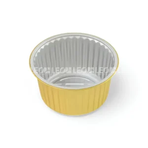 Cận cảnh độ sâu lòng của khay nhôm tròn cao cấp 725ml từ LEO Aluminium Packaging thích hợp đựng các món nhiều nước
