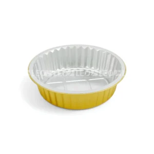 Cận cảnh độ nông sâu lòng khay nhôm tròn cao cấp 860ml từ LEO Aluminium Packaging