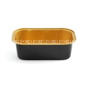 Cận cảnh chiều cao lòng khay nhôm của khay nhôm bánh hình chữ nhật cao cấp 168ml từ LEO Aluminium Packaging