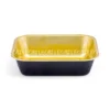 Góc nghiêng cận cảnh lòng khay nhôm bánh hình chữ nhật cao cấp 280ml từ LEO Aluminium Packaging