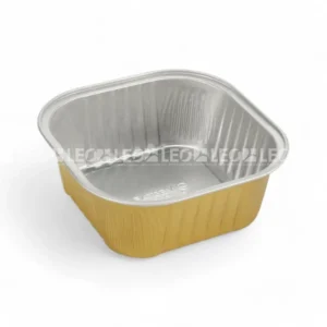 Cận cảnh độ sâu lòng khay nhôm vuông cao cấp 300ml từ LEO Aluminium Packaging