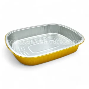 Cận cảnh lòng khay & vành khay của khay nhôm oval cao cấp 1340ml từ LEO Aluminium Packaging