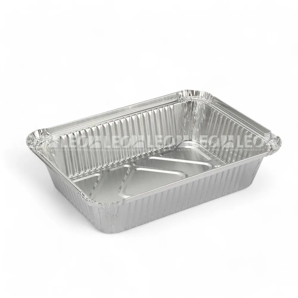 Cận cảnh lòng khay nhôm phổ thông hình chữ nhật 1040ml từ LEO Aluminium Packaging