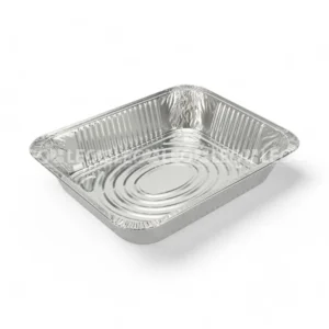 Cận cảnh độ sâu lòng khay nhôm phổ thông hình chữ nhật 3550ml từ LEO Aluminium Packaging