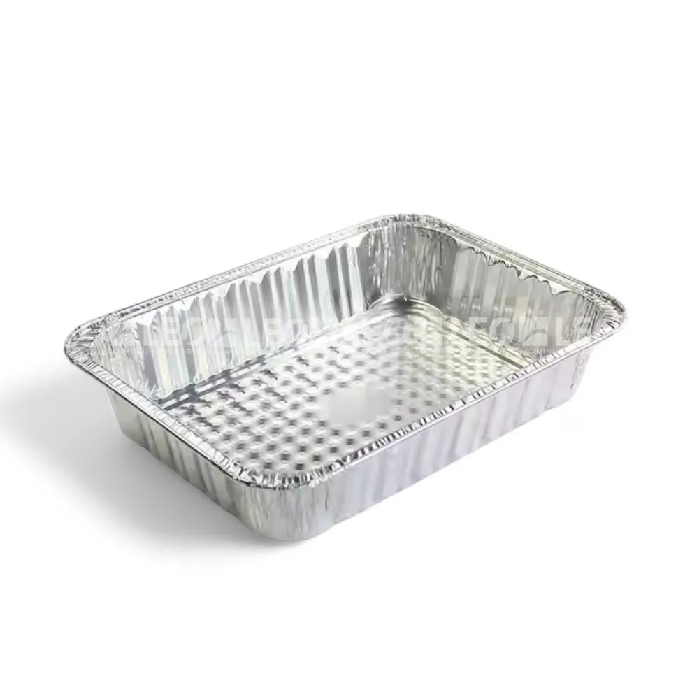 Cận cảnh độ sâu lòng khay nhôm phổ thông hình chữ nhật 5020ml từ LEO Aluminium Packaging