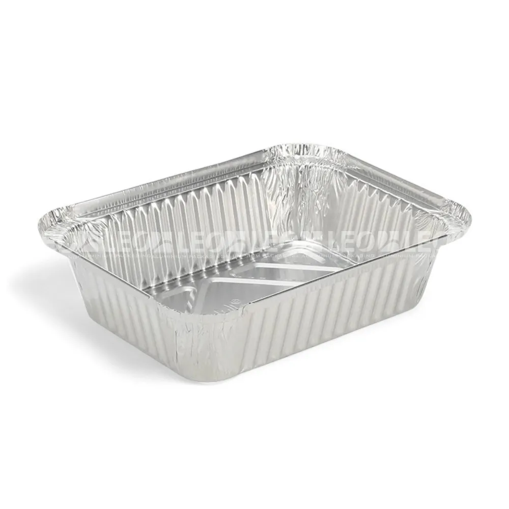 Cận cảnh lòng khay nhôm phổ thông hình chữ nhật 680ml từ LEO Aluminium Packaging