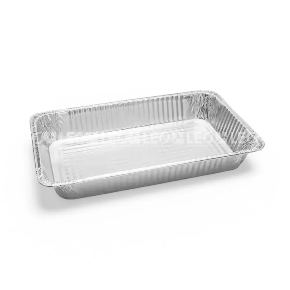 Cận cảnh độ sâu lòng khay nhôm phổ thông hình chữ nhật 9850ml từ LEO Aluminium Packaging