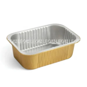 Cận cảnh khay nhôm chữ nhật cao cấp 885ml sâu lòng, thích hơp đóng gói món nước