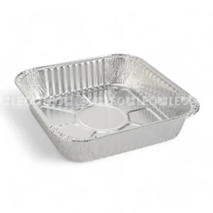 Cận cảnh vành khay nhôm phổ thông vuông 1370ml từ LEO Aluminium Packaging