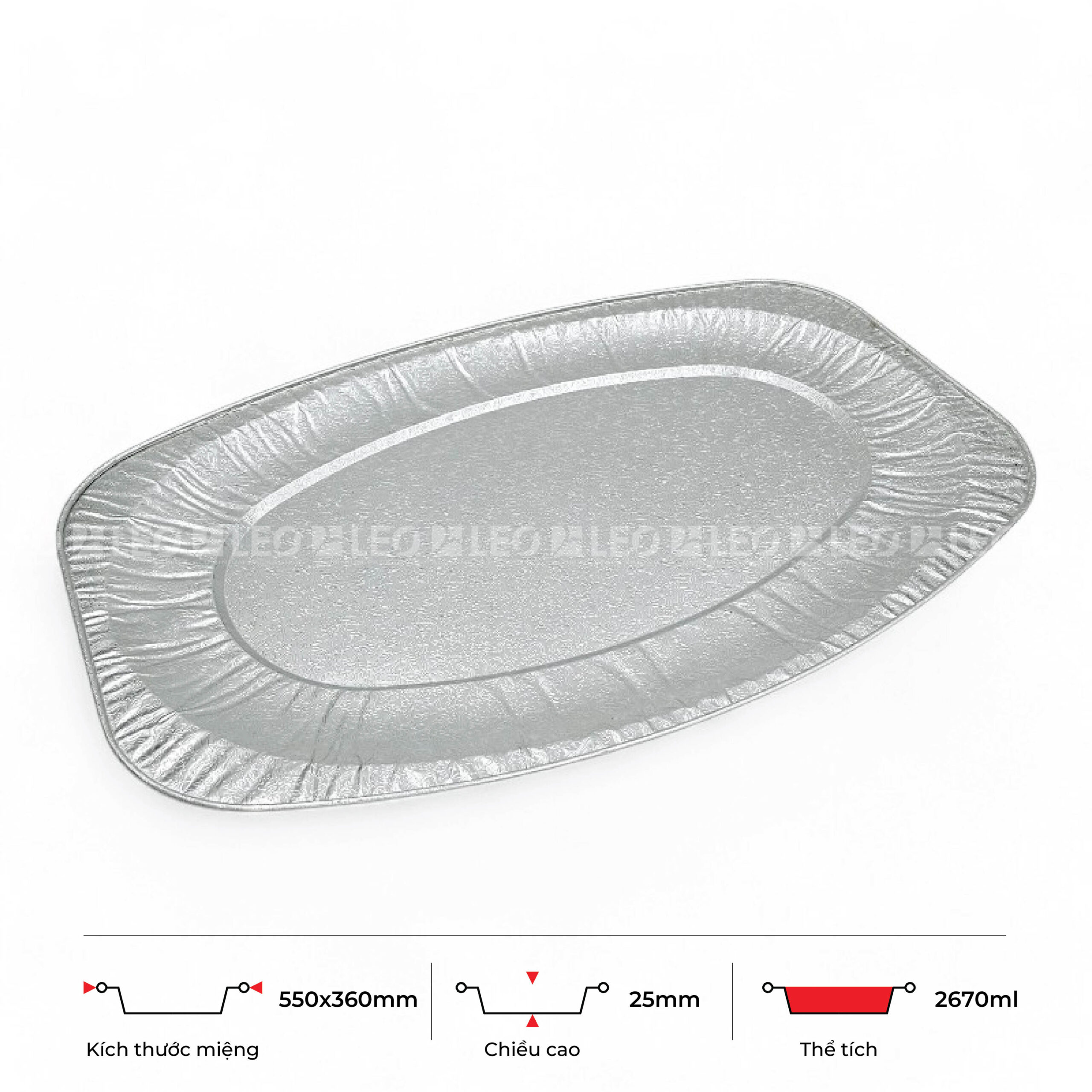 Khay nhôm oval 2670ml 2 Khay nhôm oval 2670ml
