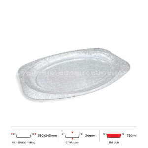 Khay nhôm oval 780ml