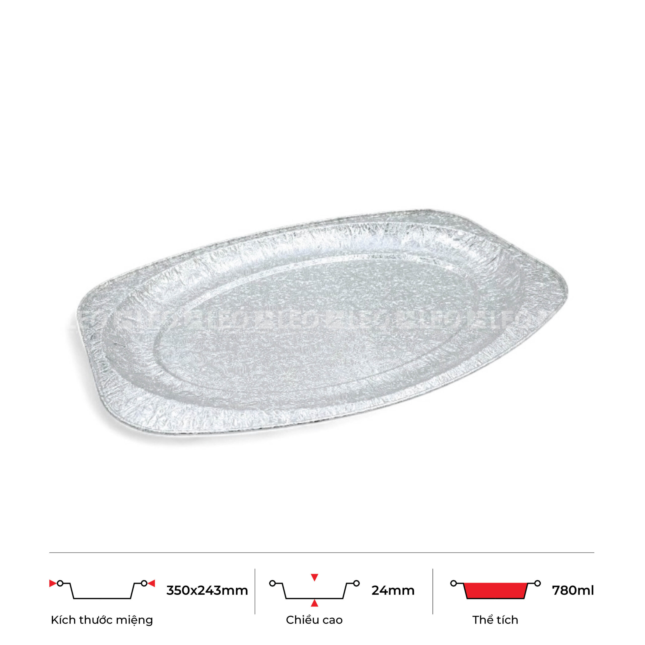 Khay nhôm oval 780ml 3 Khay nhôm oval 780ml