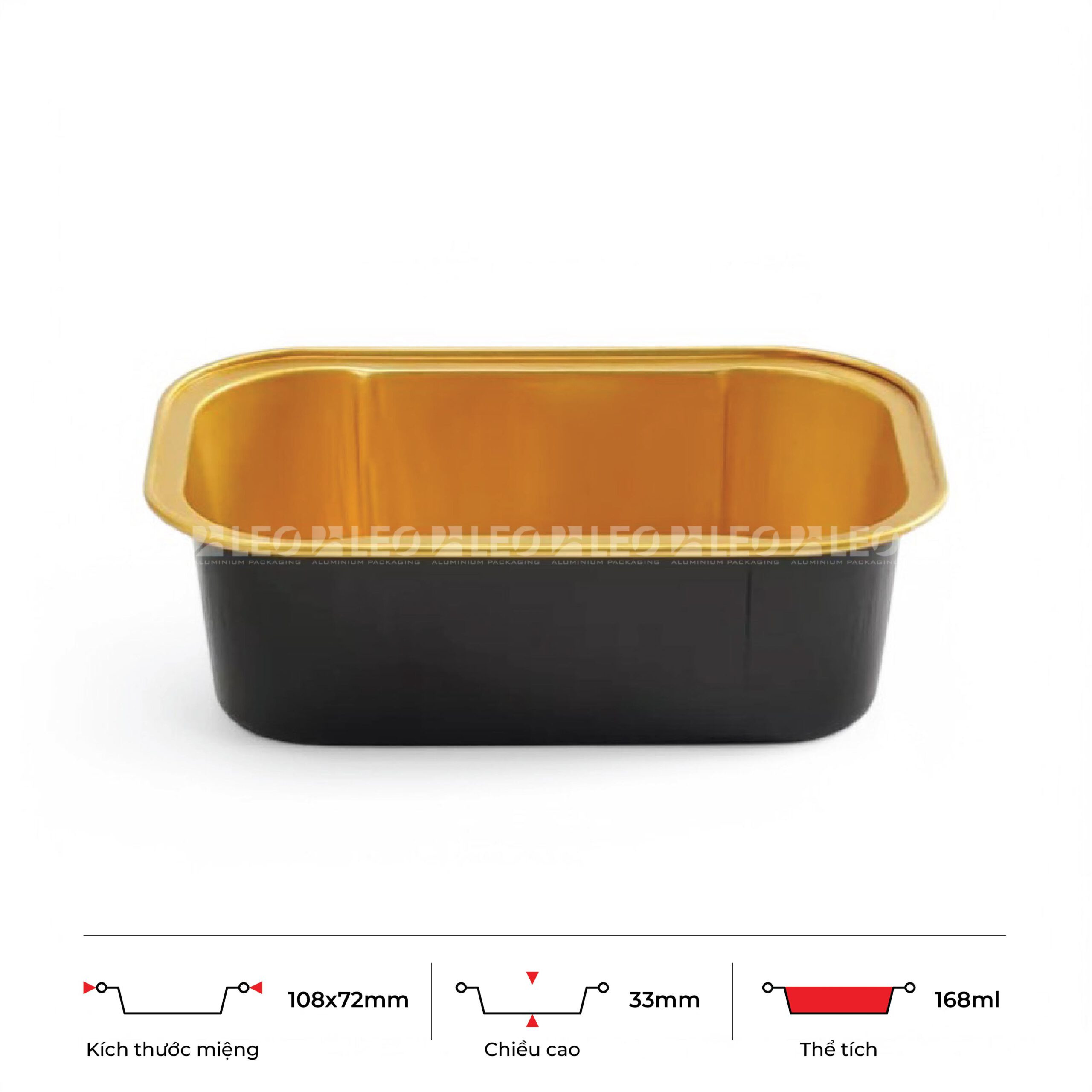 Khay nhôm chữ nhật cao cấp 168ml 3 Khay nhôm chữ nhật cao cấp 168ml