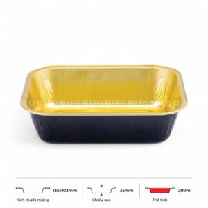 Khay nhôm chữ nhật cao cấp 280ml