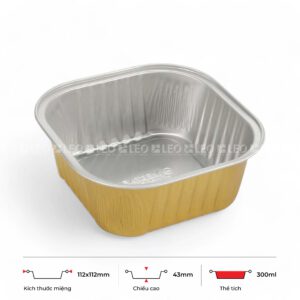 Khay nhôm vuông cao cấp 300ml