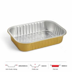 Khay nhôm cao cấp chữ nhật 1000ml