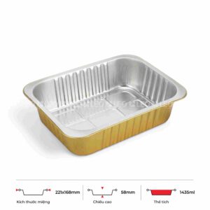 Công nghệ M.A.P 21 Khay nhôm chữ nhật cao cấp 1435ml