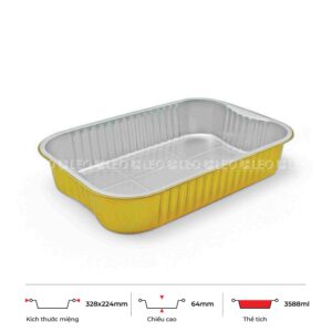 Khay nhôm chữ nhật cao cấp 3588ml