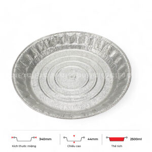 Khay nhôm tròn cao cấp 2500ml
