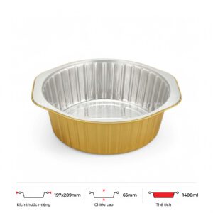 Khay nhôm tròn cao cấp 1400ml