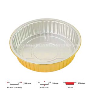 Khay nhôm tròn cao cấp 2000ml