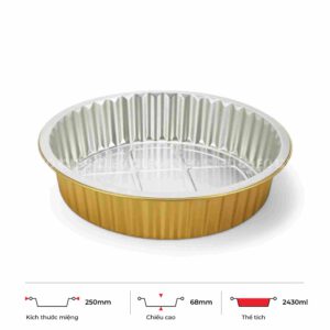 Khay nhôm tròn cao cấp 2430ml