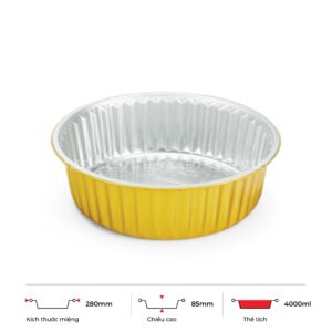 Khay nhôm tròn cao cấp 4000ml