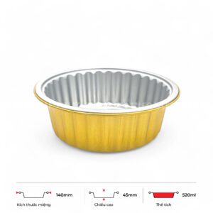 Khay nhôm tròn cao cấp 520ml