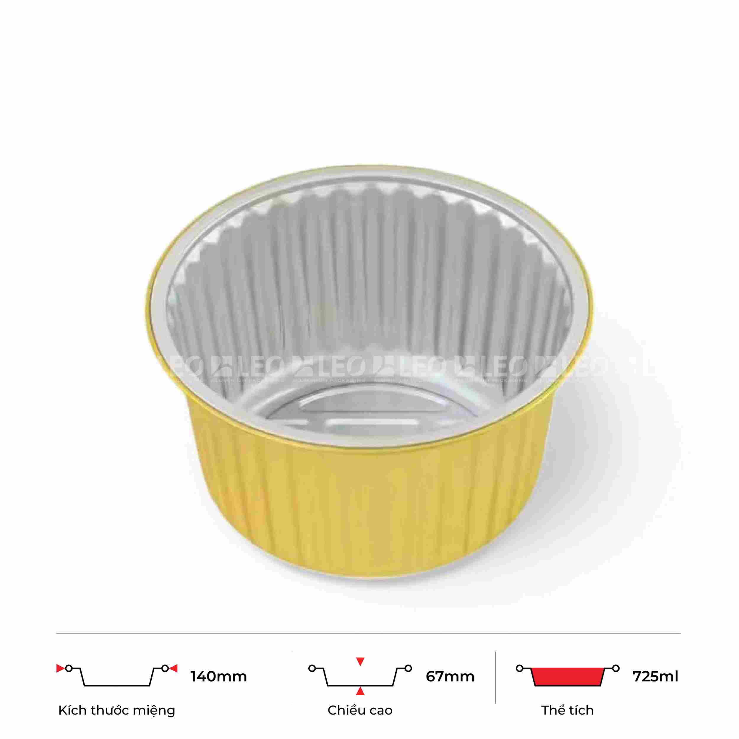 Khay nhôm tròn cao cấp 725ml 3 Khay nhôm tròn cao cấp 725ml