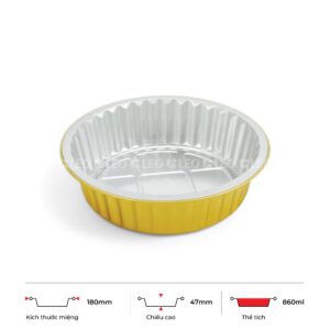 Khay nhôm tròn cao cấp 860ml