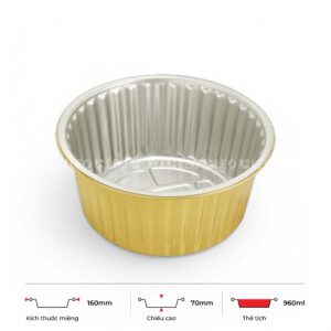 Khay nhôm tròn cao cấp 960ml