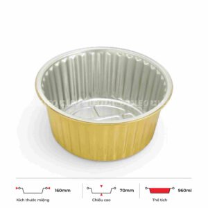 Take a way 12 Khay nhôm tròn cao cấp 960ml