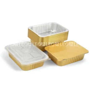 Khay nhôm chữ nhật cao cấp 1435ml LEO Aluminium Packaging và các loại nắp đi kèm (nắp nhựa & nắp seal)