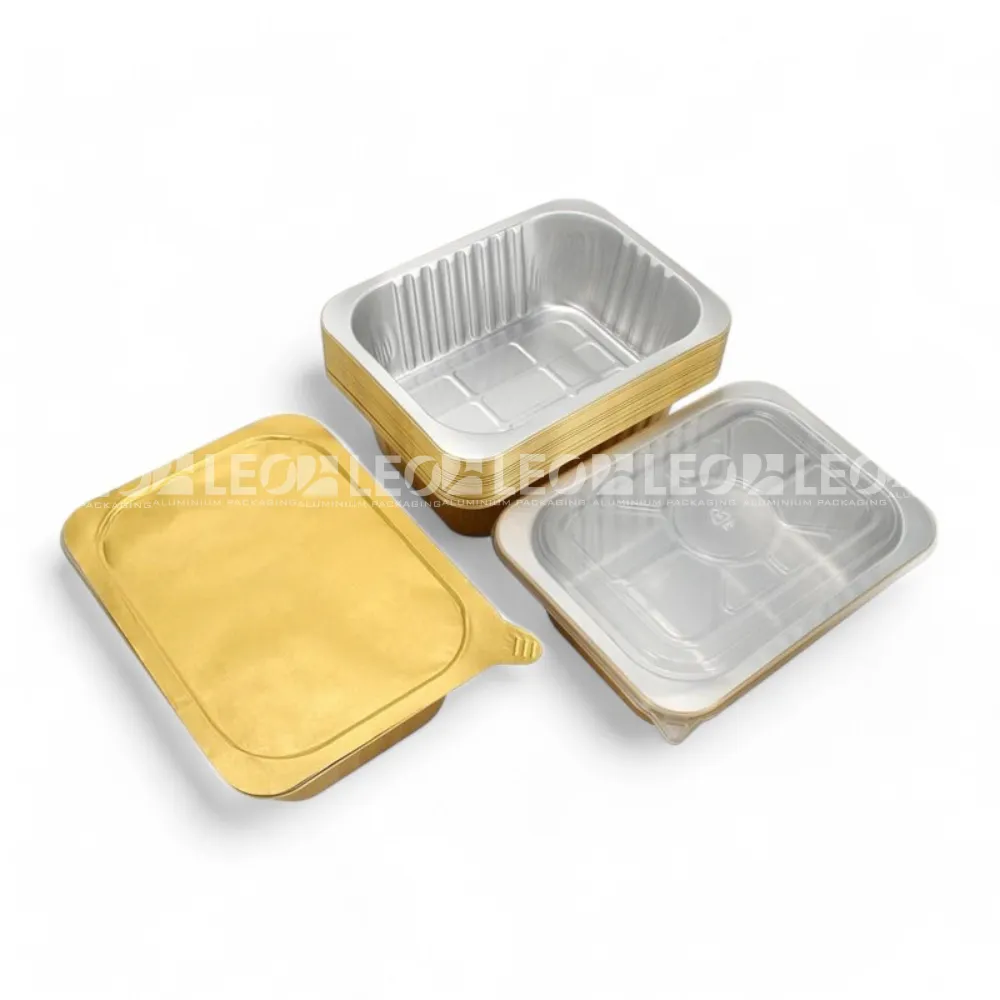 Nắp seal nhôm & nắp nhựa đi kèm cho Khay nhôm chữ nhật cao cấp 1775ml LEO Aluminium Packaging