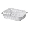 Khay nhôm chữ nhật 1040ml & nắp nhựa trong suốt thực tế từ LEO Aluminium Packaging